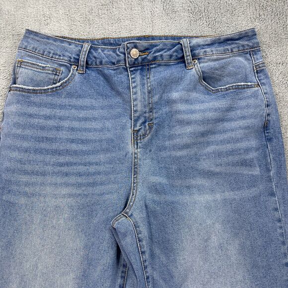 Sidefeel Jeans Womens 16 Blue Denim Cotton Stretch Loose High Rise Straight Leg - Picture 3 of 13